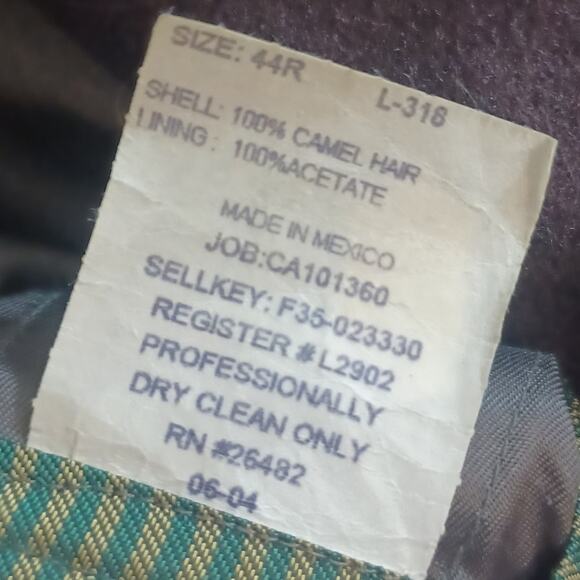 Palm Beach Camel Hair Jacket/Blazer 44R Vintage - Picture 4 of 5